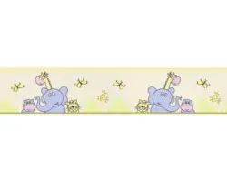 Selbstklebende PVC-Bordüre A.S. Creation Only Borders 8 Zootiere gelb 5 m x 13 cm