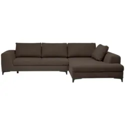 Ecksofa in Webstoff Dunkelbraun