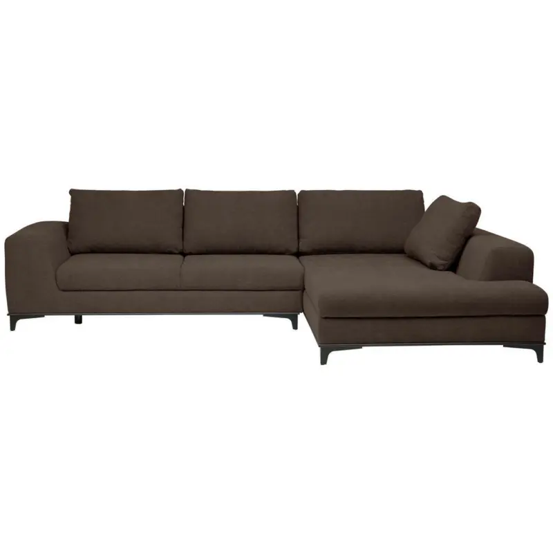Ecksofa in Webstoff Dunkelbraun