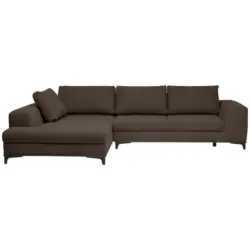 Ecksofa in Webstoff Dunkelbraun