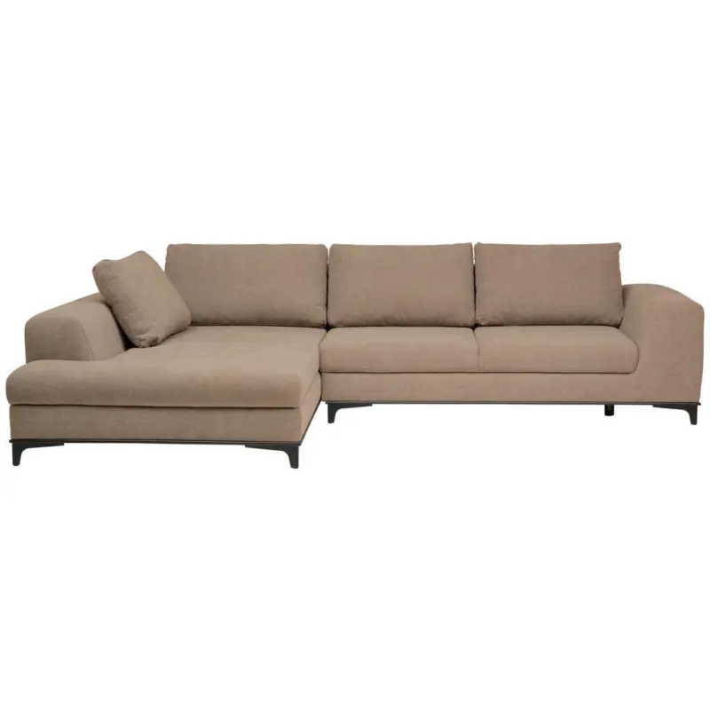 Ecksofa in Webstoff Sandfarben