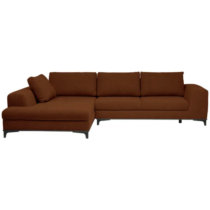 Ecksofa in Webstoff Terracotta