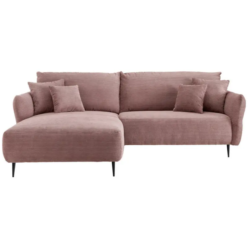 Ecksofa in Kord Rosa