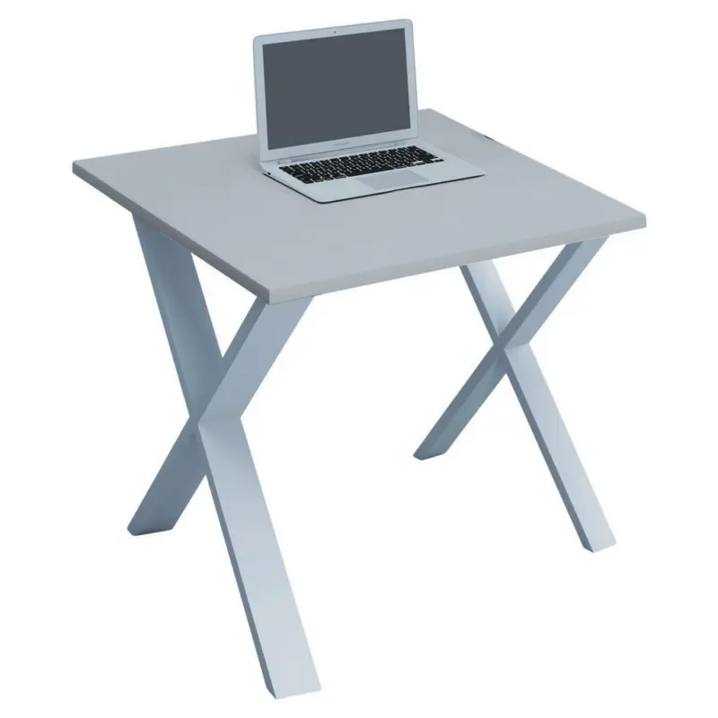 Schreibtisch 80/80/76 cm in Grau, Weiß