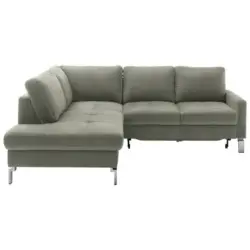 Ecksofa in Mikrofaser Grau, Grün