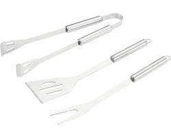 Grillbesteck-Set 3-teilig Edelstahl 20 x 6 x 38 cm silber