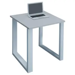 Schreibtisch 80/80/76 cm in Grau, Wei&szlig;