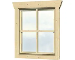 Einzelfenster für Gartenhaus 45 mm SKAN HOLZ Anschlag rechts 57,5x70,5 cm, natur