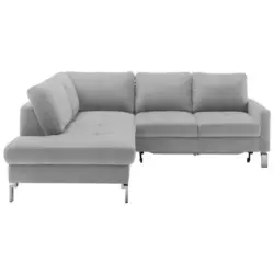 Ecksofa in Mikrofaser Hellgrau