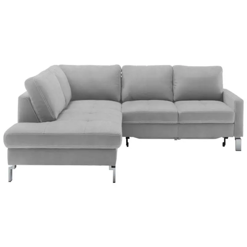 Ecksofa in Mikrofaser Hellgrau