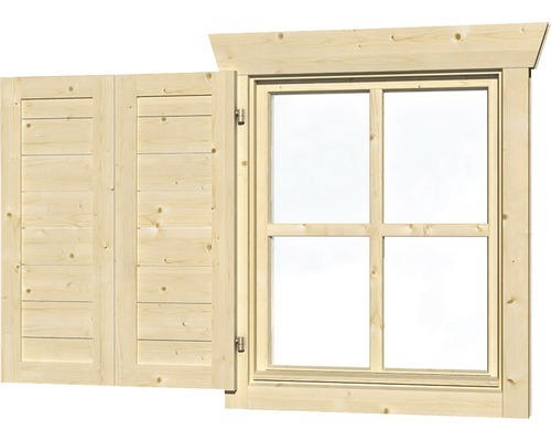 Fensterladen SKAN HOLZ Doppelklapp für 28/45 mm, natur