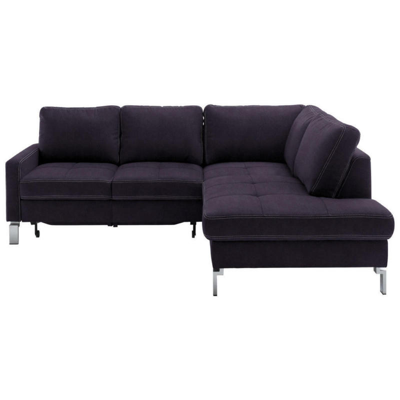 Ecksofa in Mikrofaser Schwarz