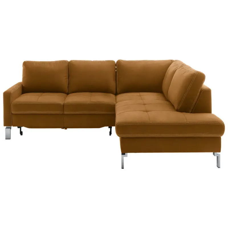 Ecksofa in Mikrofaser Goldfarben