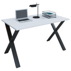 Schreibtisch 110/80/76 cm in Schwarz, Weiß