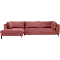 Ecksofa in Velours Altrosa