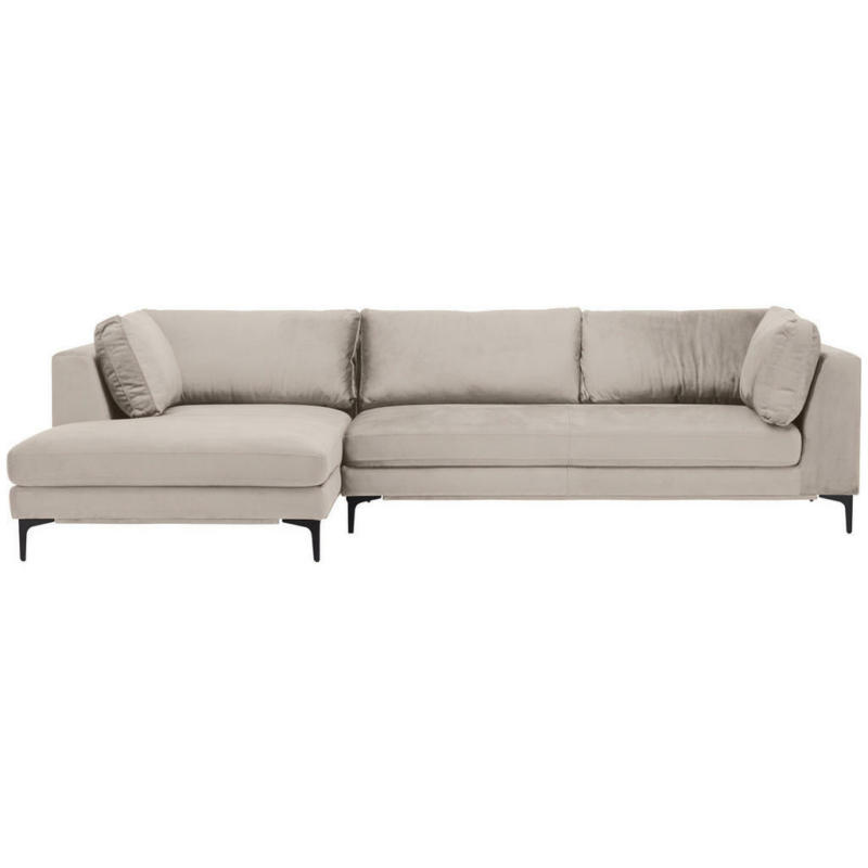 Ecksofa in Velours Greige