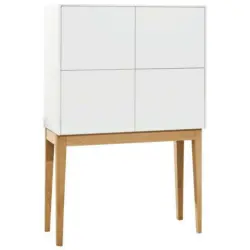 Sekretär in Weiß, Eichefarben