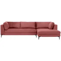 Ecksofa in Velours Altrosa
