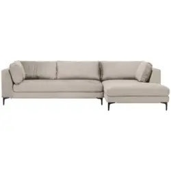 Ecksofa in Velours Greige
