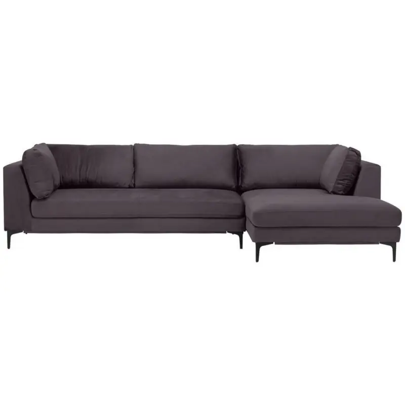 Ecksofa in Velours Anthrazit