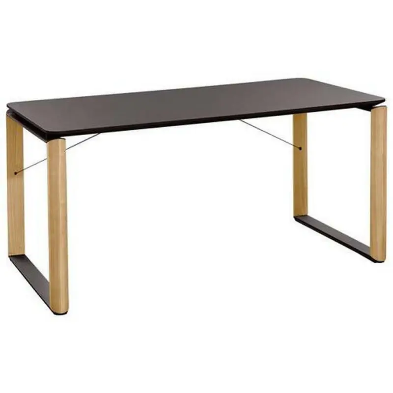 Schreibtisch 180/80/75 cm in Grau, Eichefarben