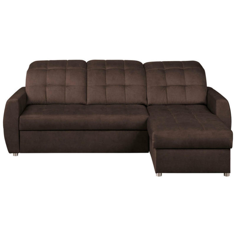 Eckschlafsofa in Webstoff Braun