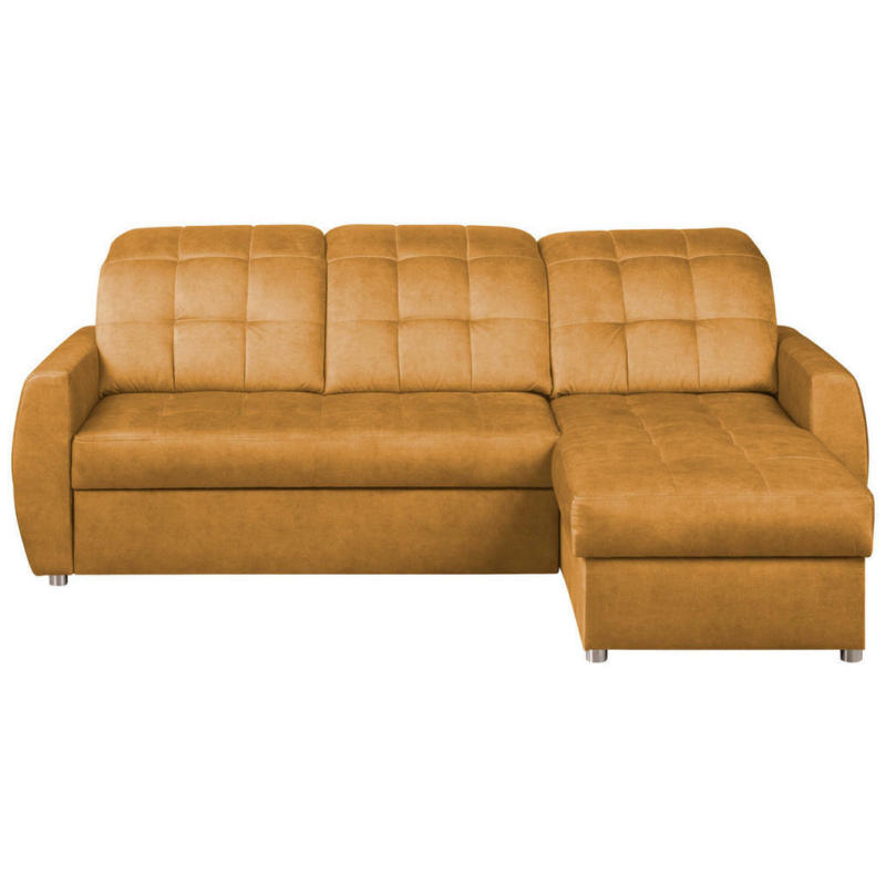 Eckschlafsofa in Webstoff Gelb