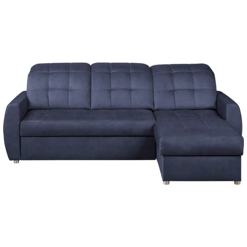 Eckschlafsofa in Webstoff Blau
