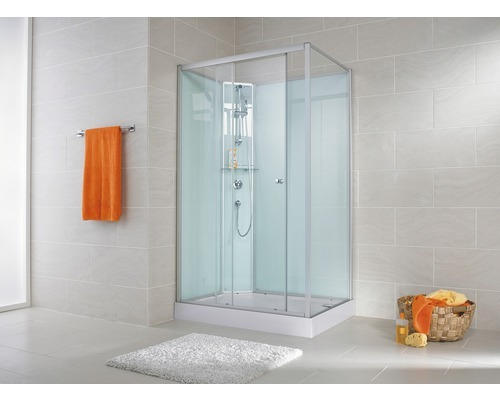 Fertigdusche Schulte Ibiza Stecken links 160x90x204 cm Echtglas Klar hell