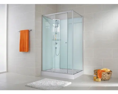 Fertigdusche Schulte Ibiza Stecken links 160x90x204 cm Echtglas Klar hell