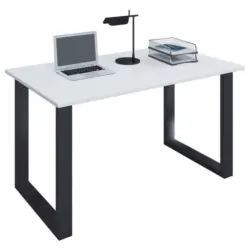 Schreibtisch 110/50/76 cm in Schwarz, Weiß