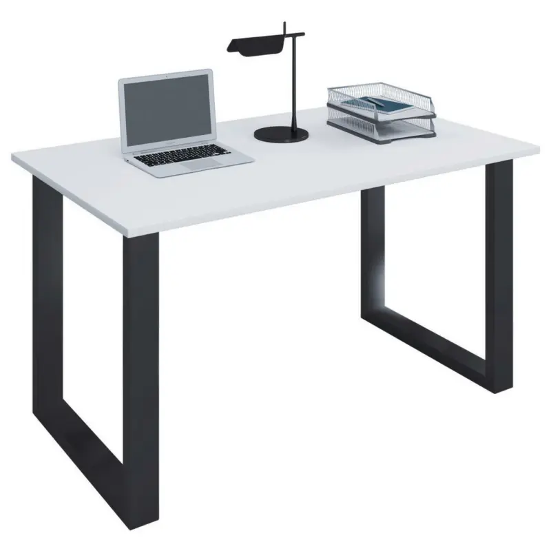 Schreibtisch 110/50/76 cm in Schwarz, Weiß