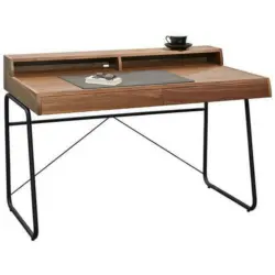 Schreibtisch 120/70/84 cm in Schwarz, Nussbaumfarben