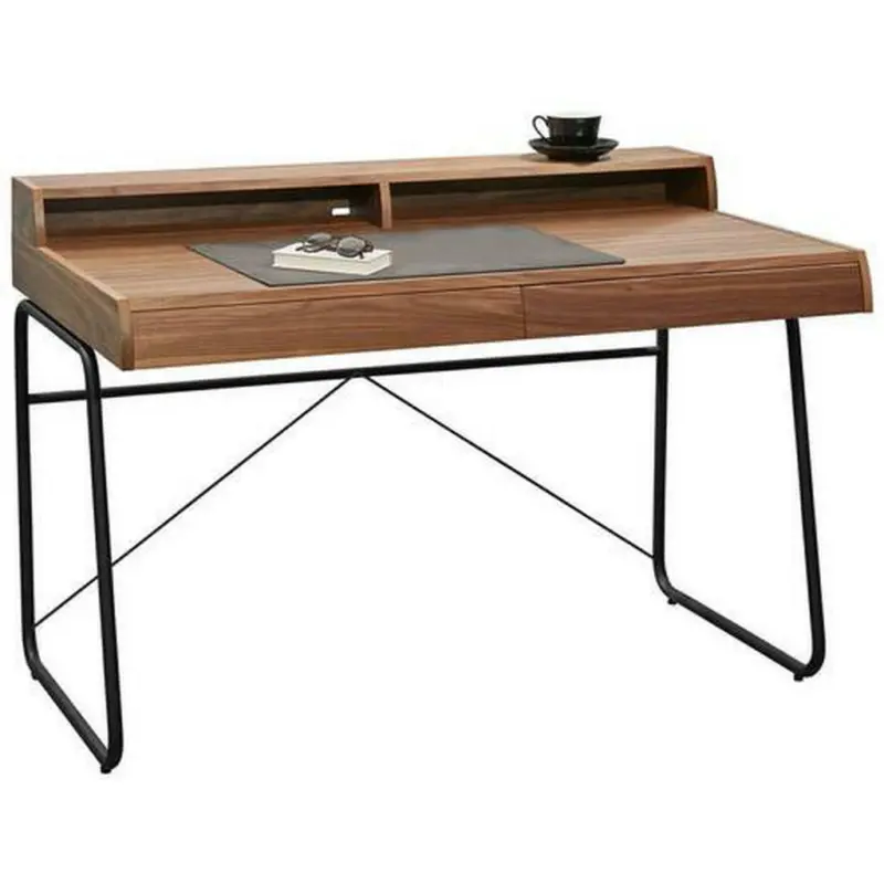 Schreibtisch 120/70/84 cm in Schwarz, Nussbaumfarben