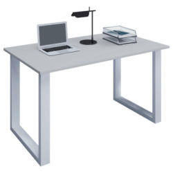 Schreibtisch 110/50/76 cm in Grau, Weiß