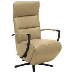 Relaxsessel in Leder Hellbraun