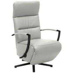 Relaxsessel in Leder Hellgrau