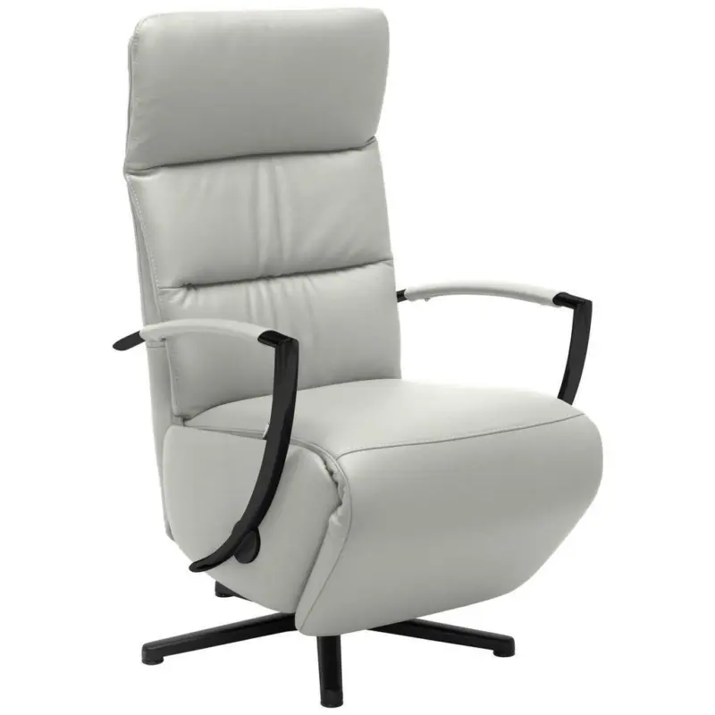 Relaxsessel in Leder Hellgrau
