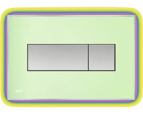 Betätigungsplatte Alca Komfort mit Beleuchtung 2-Mengentechnik grün/rainbow