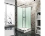 Hornbach Fertigduschkabine Schulte Korfu II 89x89x202 cm Echtglas Klar hell grün