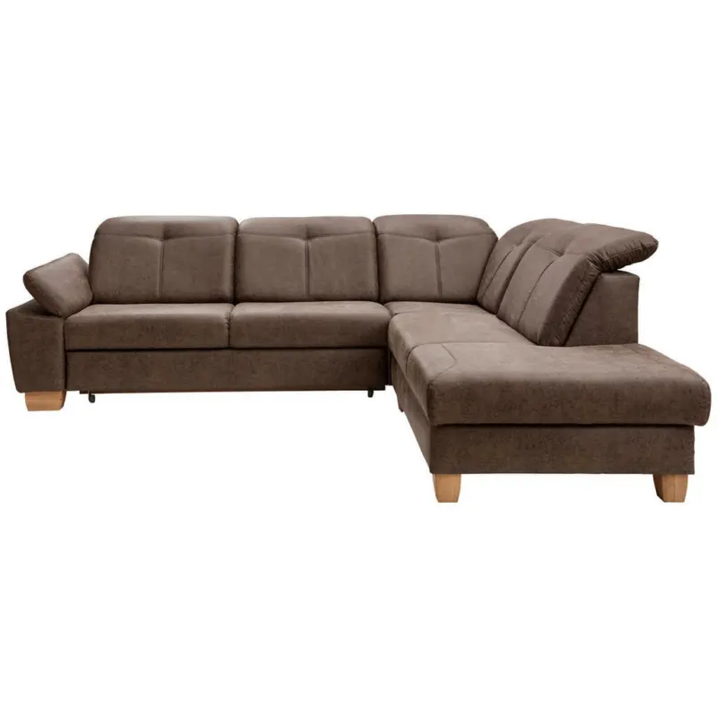 Eckschlafsofa in Mikrofaser Cappuccino