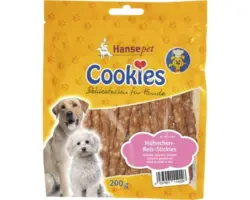 Hundefutter trocken Cookies Hühner Reis Sticks 200 g