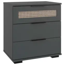 Nachtkästchen in Eichefarben, Graphitfarben