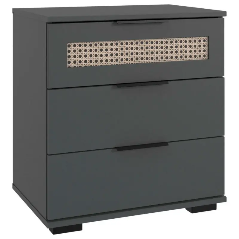 Nachtkästchen in Eichefarben, Graphitfarben