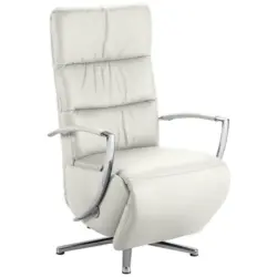 Relaxsessel in Leder Weiß