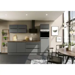 Küchenblock 280 cm in Graphitfarben
