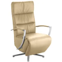 Relaxsessel in Leder Hellbraun