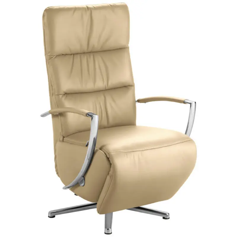 Relaxsessel in Leder Hellbraun