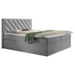 Boxspringbett 160/200 cm in Hellgrau