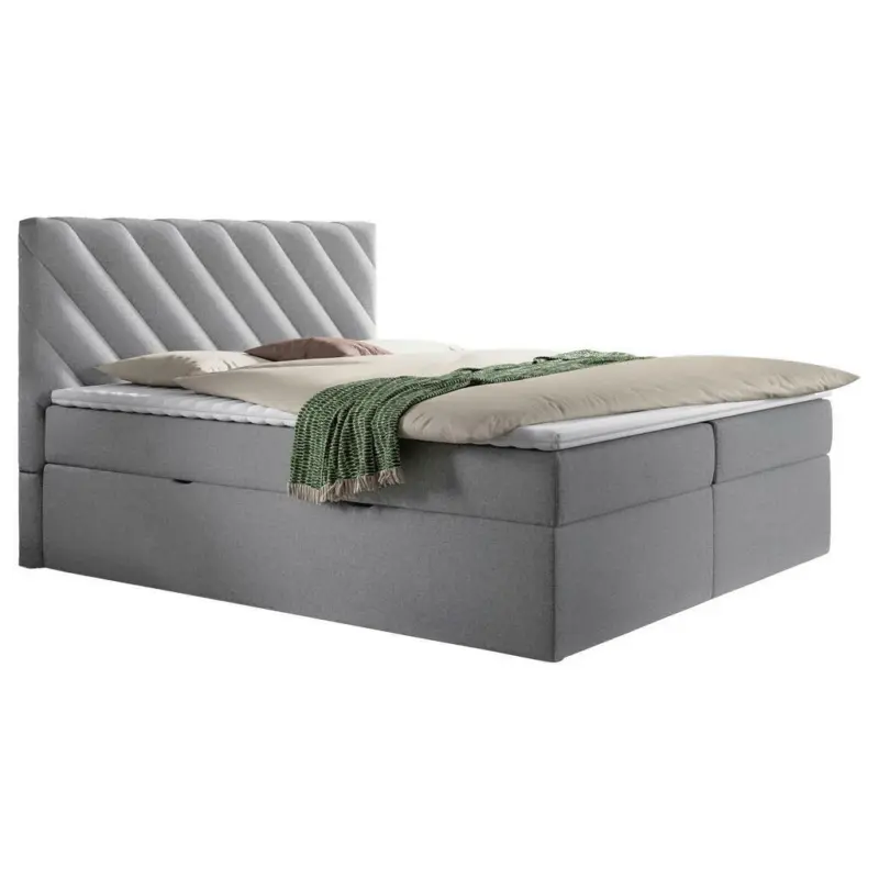 Boxspringbett 160/200 cm in Hellgrau